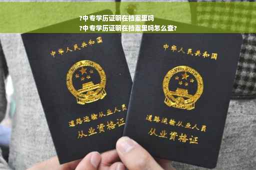 ?中专学历证明在档案里吗
?中专学历证明在档案里吗怎么查?