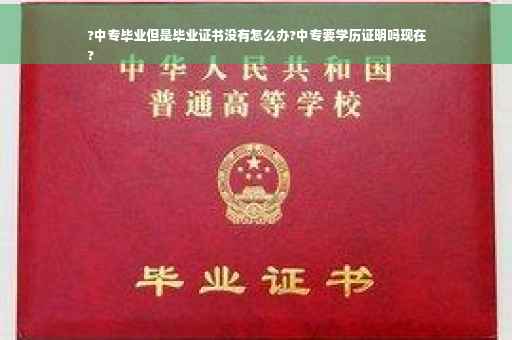 ?中专毕业但是毕业证书没有怎么办?中专要学历证明吗现在
?
