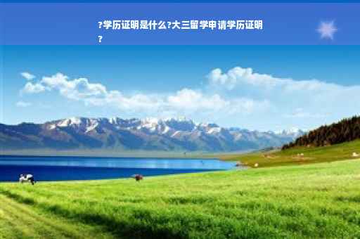 ?学历证明是什么?大三留学申请学历证明
?
