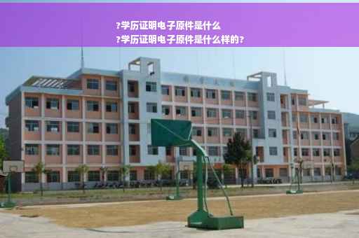 ?学历证明电子原件是什么
?学历证明电子原件是什么样的?