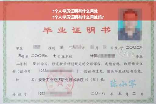 ?个人学历证明有什么用处
?个人学历证明有什么用处吗?