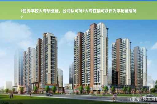 ?民办学校大专毕业证，公司认可吗?大专在读可以作为学历证明吗
?