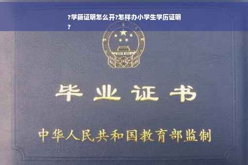 ?学籍证明怎么开?怎样办小学生学历证明
?