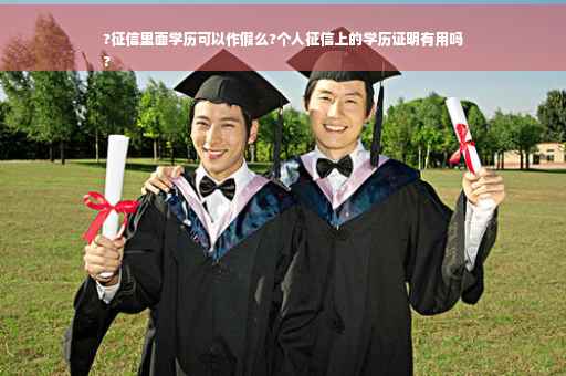 ?征信里面学历可以作假么?个人征信上的学历证明有用吗
?