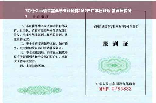 ?办什么事情会需要毕业证原件?急?户口学历证明 需要原件吗
?