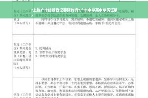 ?上饶广丰结婚登记要预约吗?广丰中学高中学历证明
?
