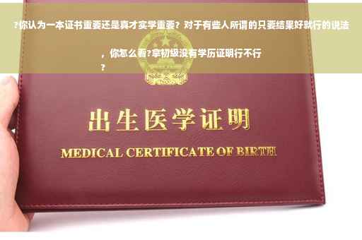 ?你认为一本证书重要还是真才实学重要？对于有些人所谓的只要结果好就行的说法，你怎么看?拿初级没有学历证明行不行
?