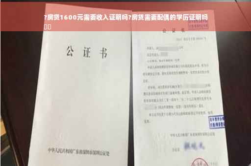 ?房贷1600元需要收入证明吗?房贷需要配偶的学历证明吗
⚡️