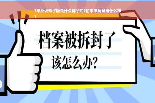 ?毕业证电子版是什么样子的?初中学历证明什么样
?