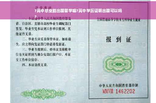 ?高中毕业能出国留学嘛?高中学历证明出国可以吗
?