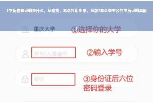 ?学历核查证明是什么，从哪找，怎么打印出来，急求?怎么查老公的学历证明真假
?