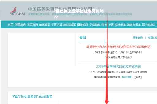 ?自己网上查学历证明有用吗
??