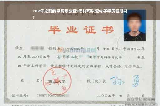 ?02年之前的学历怎么查?怎样可以查电子学历证明书
?