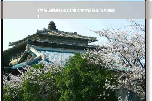 ?学历证明是什么?山东大专学历证明图片样本
?