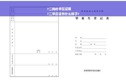 ?二狗的学历证明
?二学历证书什么样子?