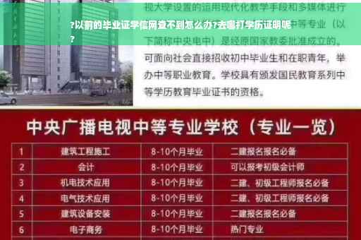 ?以前的毕业证学信网查不到怎么办?去哪打学历证明呢
?