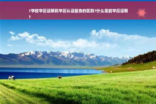 ?学校学历证明和学历认证报告的区别?什么是前学历证明
?