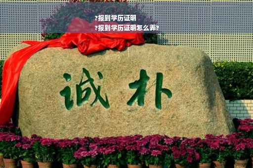 ?报到学历证明
?报到学历证明怎么弄?