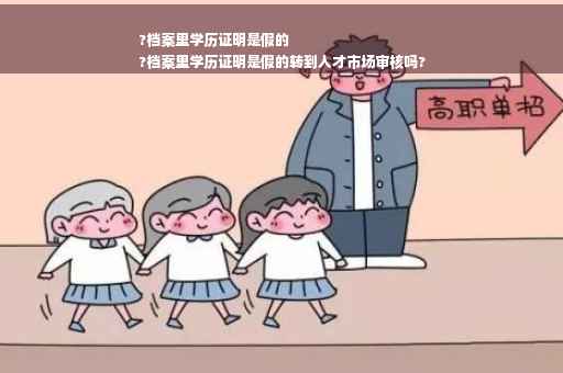 ?档案里学历证明是假的
?档案里学历证明是假的转到人才市场审核吗?