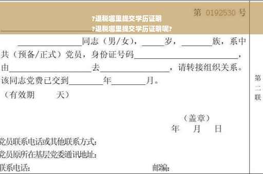 ?退税哪里提交学历证明
?退税哪里提交学历证明呢?