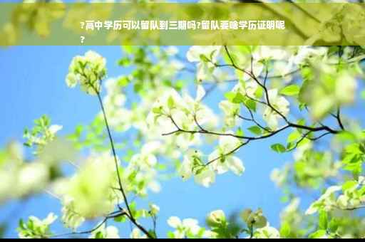 ?高中学历可以留队到三期吗?留队要啥学历证明呢
?
