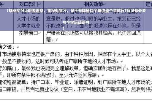 ?毕业实习证明要盖章，我没有实习，是不是随便找个单位盖个章就行?有没有必要考个学历证明书
?