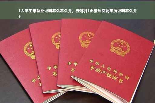 ?大学生未就业证明怎么怎么开，去哪开?无纸质文凭学历证明怎么开
?