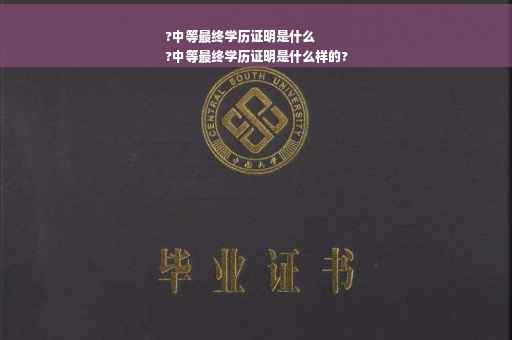 ?中等最终学历证明是什么
?中等最终学历证明是什么样的?