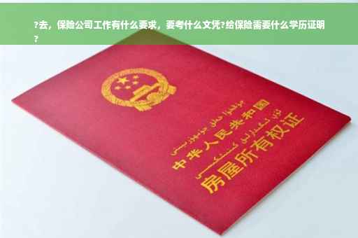 ?去，保险公司工作有什么要求，要考什么文凭?给保险需要什么学历证明
?
