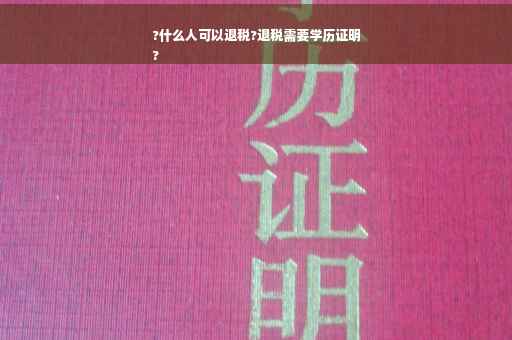 ?什么人可以退税?退税需要学历证明
?