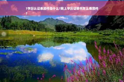 ?学历认证表原件是什么?网上学历证明书怎么看原件
?