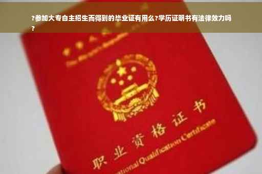 ?参加大专自主招生而得到的毕业证有用么?学历证明书有法律效力吗
?