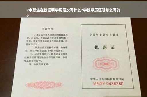 ?中职生在校证明学历层次写什么?学校学历证明怎么写的
?