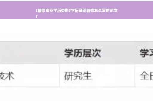 ?辅修专业学历类别?学历证明辅修怎么写的范文
?