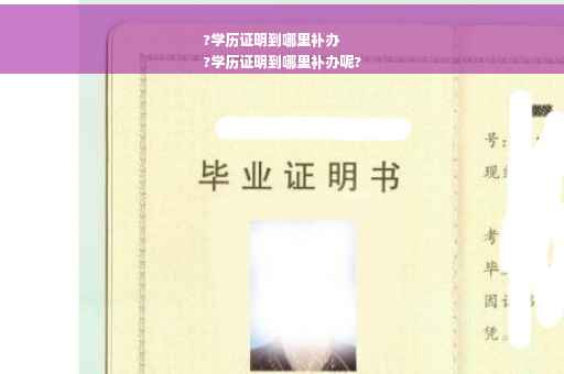 ?学历证明到哪里补办
?学历证明到哪里补办呢?