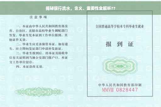 揭秘银行流水，含义、重要性全解析??