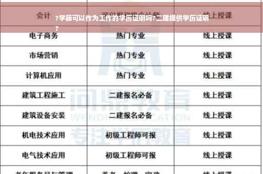 ?学籍可以作为工作的学历证明吗?二建提供学历证明
?