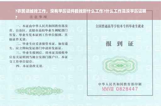 ?农民进城找工作，没有学历证件能找到什么工作?什么工作是没学历证明
?