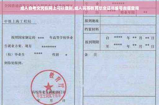 成人自考文凭在网上可以查到,成人高等教育毕业证书编号去哪查询