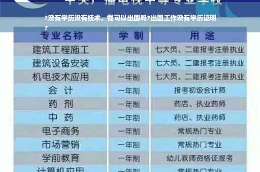 ?没有学历没有技术，我可以出国吗?出国工作没有学历证明
?