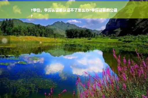 ?学位，学历认证都认证不了怎么办?学历证明的公函
?
