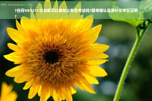 ?任何985211毕业都可以参加公务员考试吗?国考确认需要什么学历证明
?