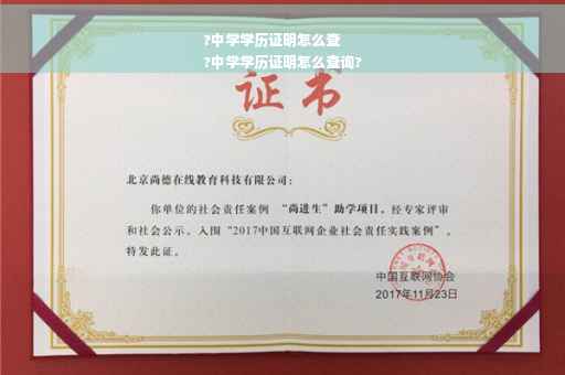 ?中学学历证明怎么查
?中学学历证明怎么查询?