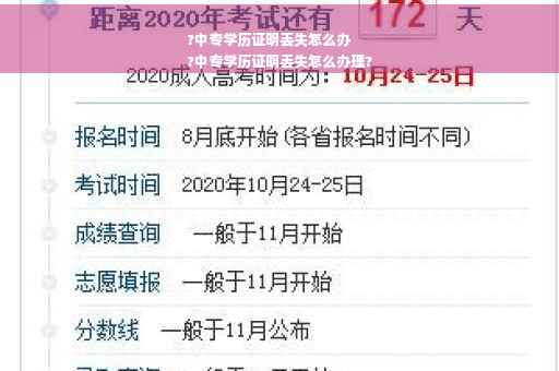 ?中专学历证明丢失怎么办
?中专学历证明丢失怎么办理?