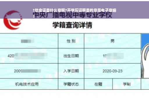 ?毕业证盖什么章啊?开学历证明盖的章是电子章嘛
?