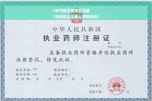 ?学习经历算学历证明
?学历经历证明人现在何处?