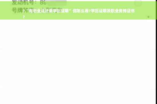 ?“有毕业证还要学历证明”你怎么看?学历证明及职业资格证书
?