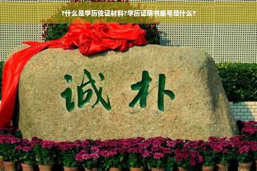 ?什么是学历佐证材料?学历证明书编号是什么?