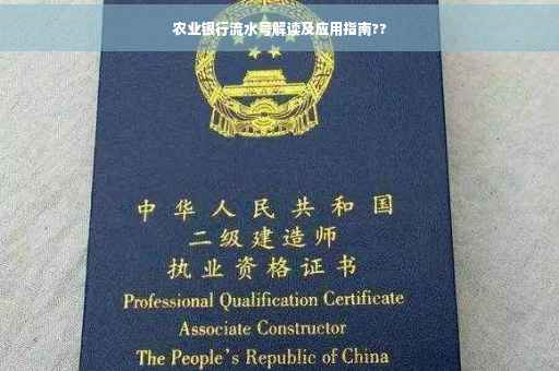 农业银行流水号解读及应用指南??