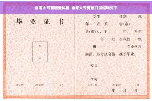 自考大专有哪些科目-自考大专有证书课程吗知乎